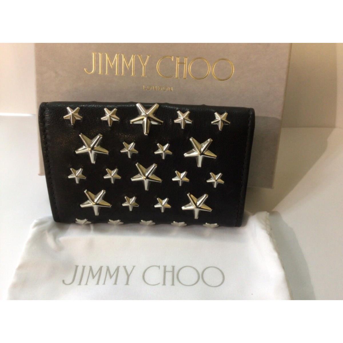 Jimmy Choo Black Leather Neptune Keyholder