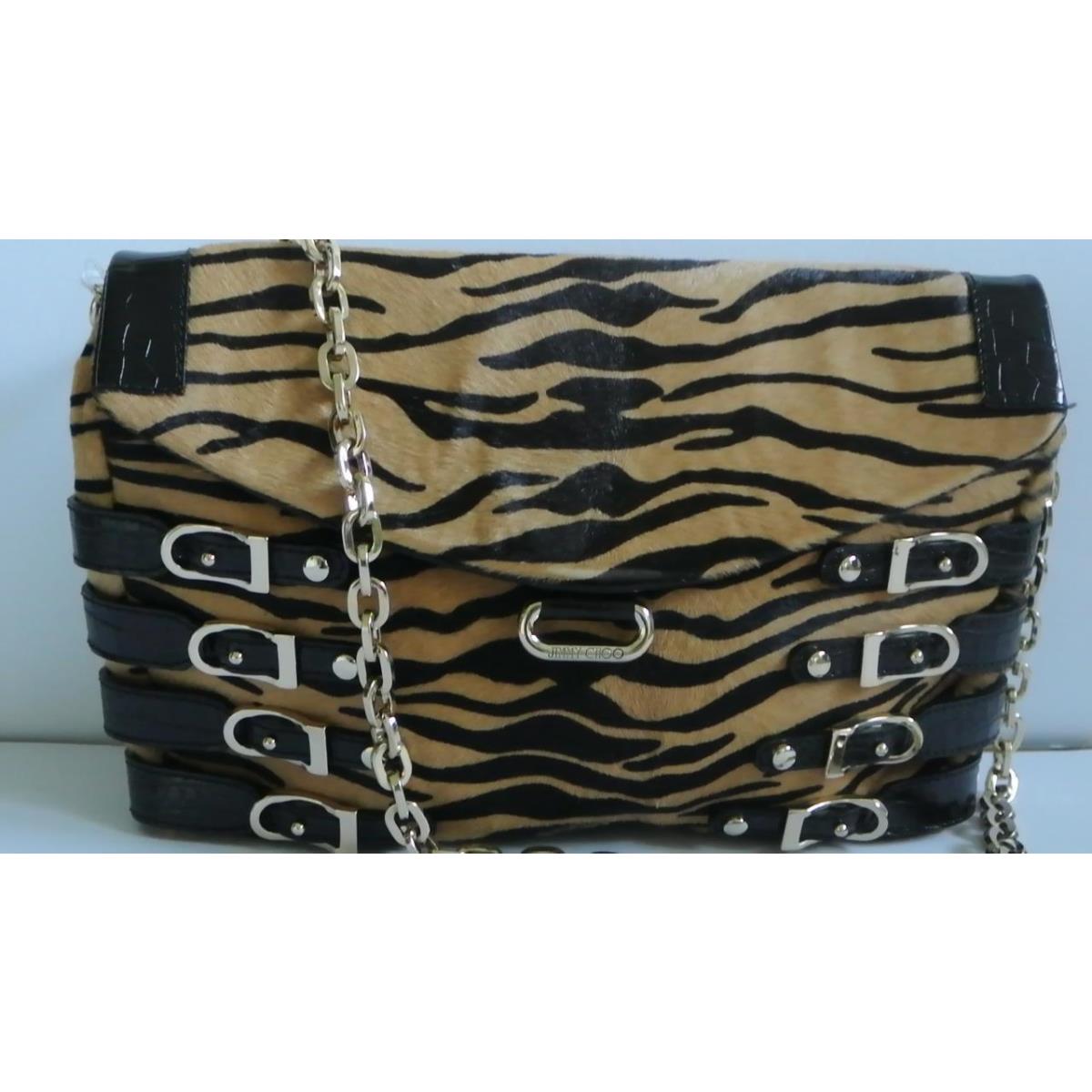 Jimmy Choo Brix Tiger Print Calf Hair Buckle Clutch