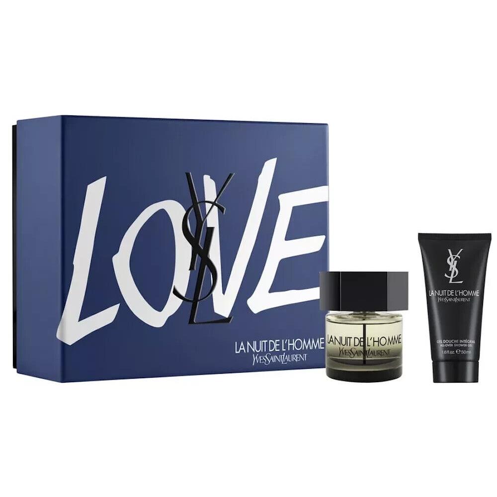 La Nuit De L`homme By Yves Saint Laurent 2pc Set 2oz Spray EDT+1.6ozShower Gel