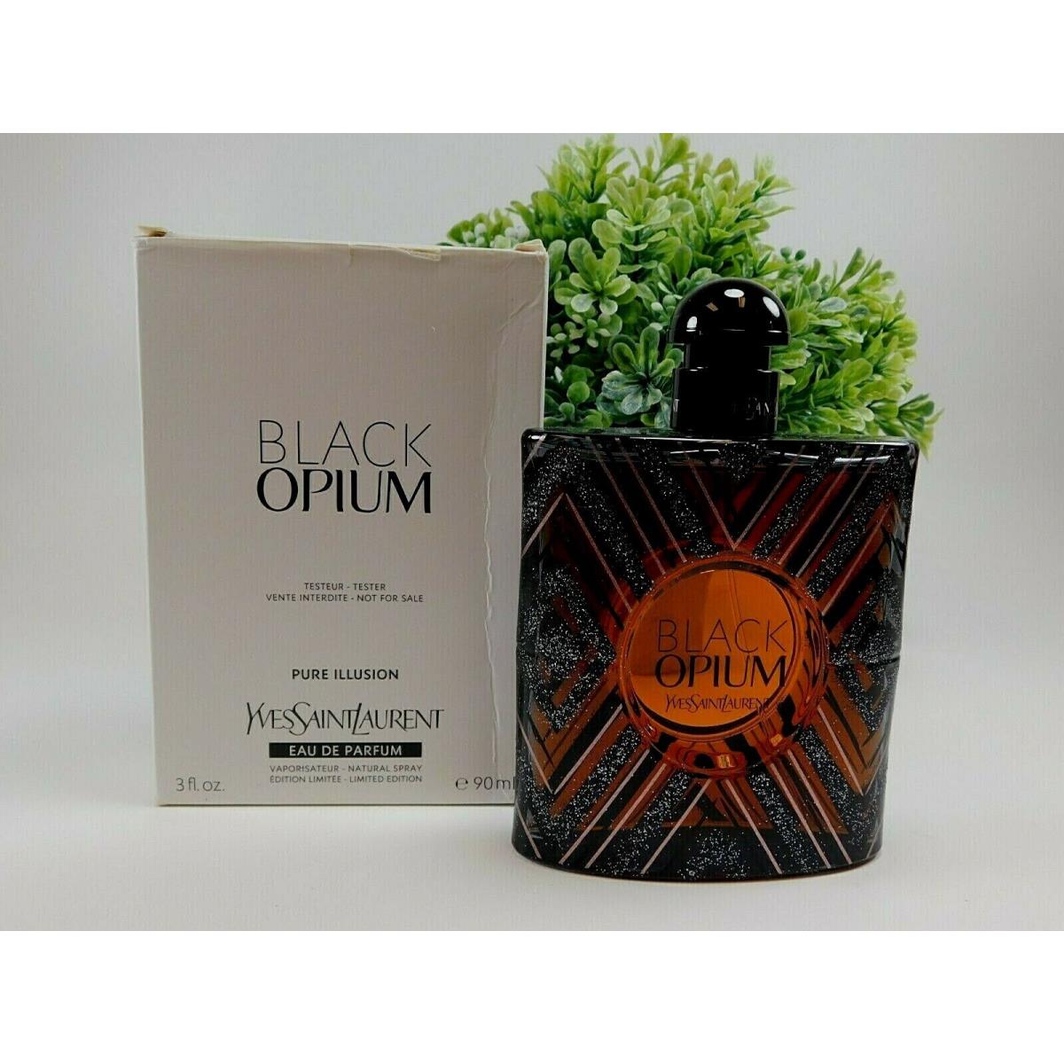 Yves Saint Laurent Black Opium Pure Illusion Eau De Parfum Spray 3 oz In White Testr Box