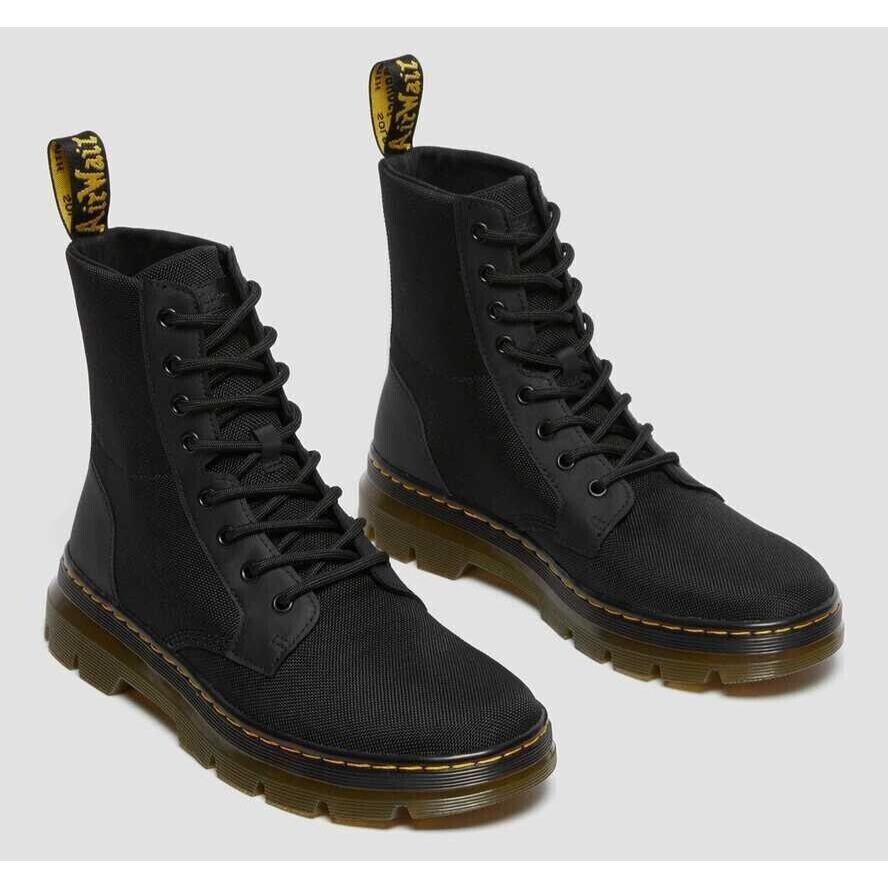 Men`s Dr. Martens Combs Poly Casual Boots Black Yellow - AW004 Size US 5
