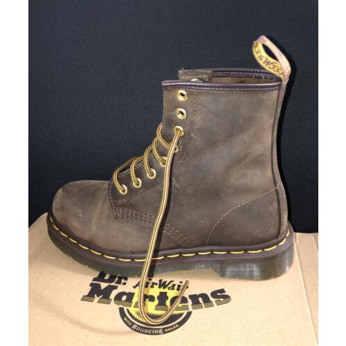 Dr. Martens 1460 Crazy Horse Leather Lace Up Boots Brown Size L5/M5