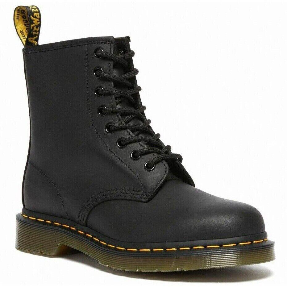 Dr. Martens 1460 Greasy Mens Lace Up 8 Eye Leather Boots Black Size US 14 EU 48