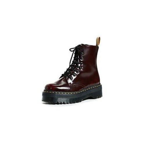 Dr. Martens Vegan Jadon II 8-Eye Synthetic Boot Cherry Red 5 US Women/4 US Men