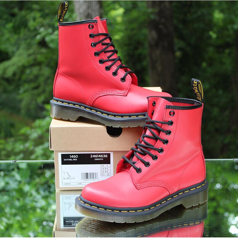 Dr. Martens 1460 Satchel Red Men s Size 4 Leather Boots 8 Eye 24614636