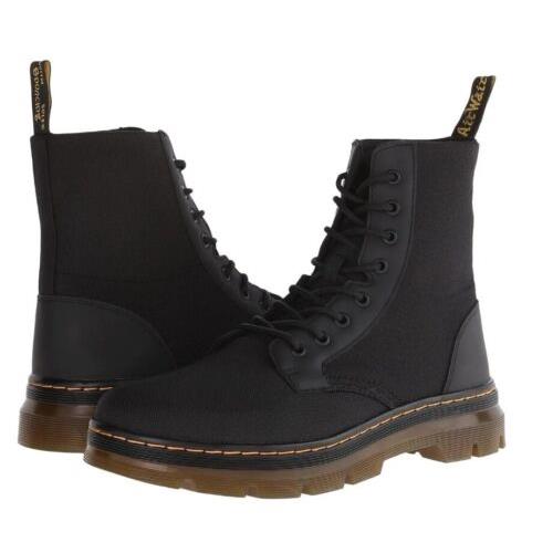 Men`s Shoes Dr. Martens Combs Sz 12 Eye Nylon Poly Combat Boots 16607001 Black