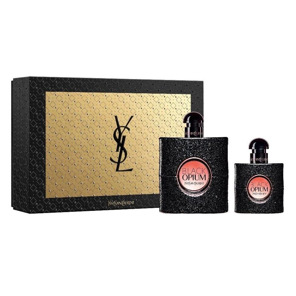 Black Opium Gift Set Yves Saint Laurent 3.0 Oz 90 ml + 1.0 Oz 30 ml Edp Spray