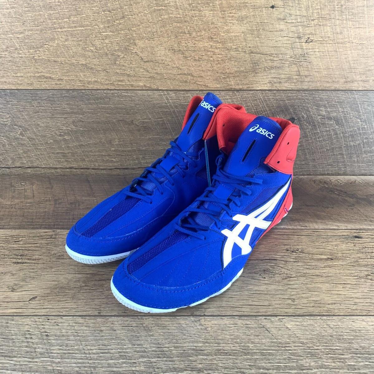 Asics Cael V8.0 Blue and Red 108A002-400 Wrestling Sneaker Men`s Size 15 US