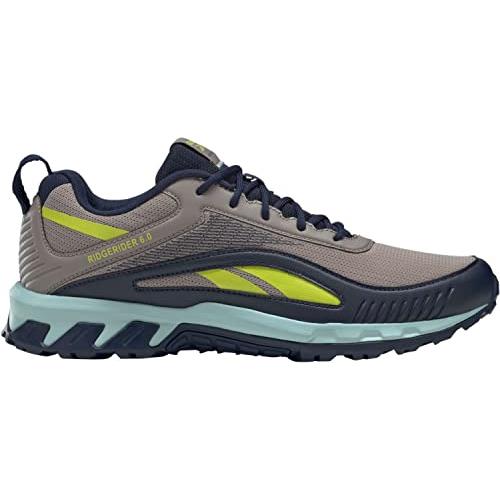 Reebok Men`s Ridgerider 6.0 Hiking Shoe 10.5 AU Boulder Grey/Acid Yellow/Vector Navy