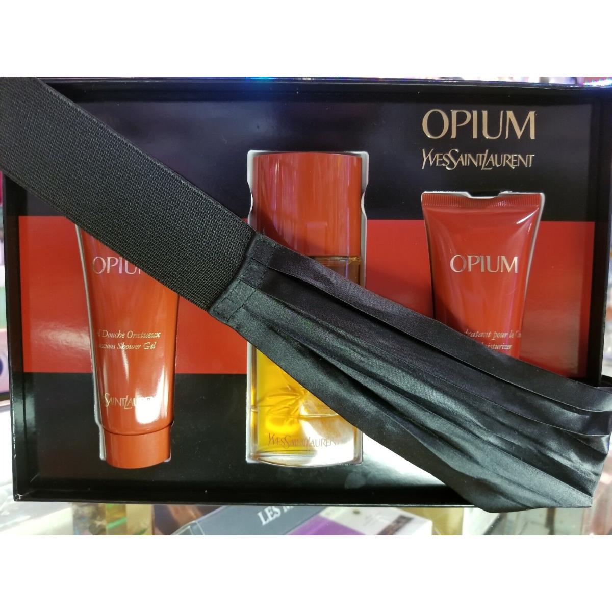 Opium by Ysl Yves Saint Laurent 3 Pc Edt Gift Set For Women Her 1.6oz Spray Rare