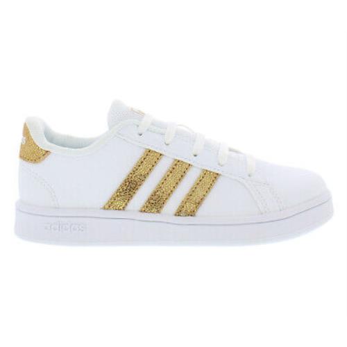 Adidas Grand Court Boys Shoes Size 13 Color: White/gold - White/Gold, Main: White