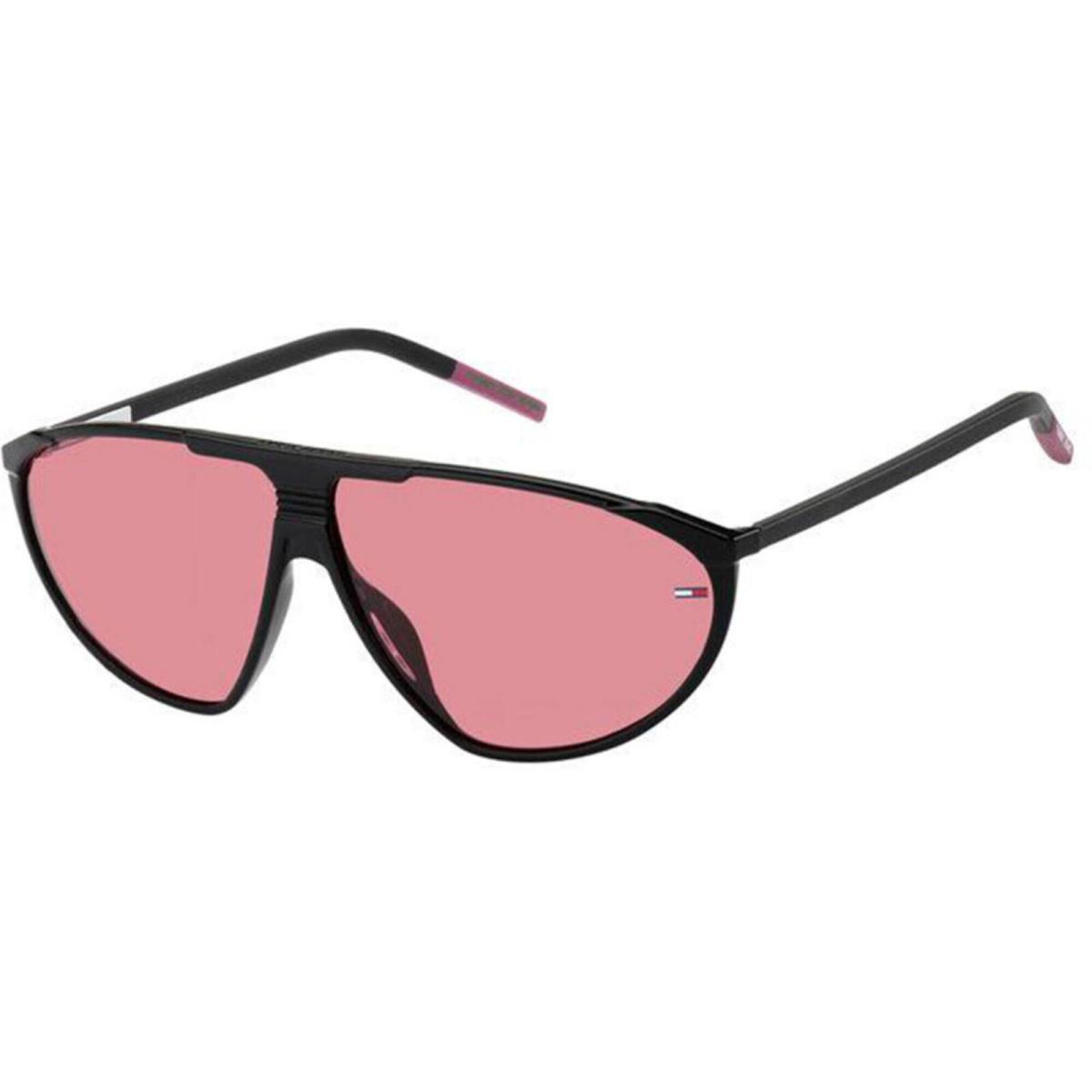 Tommy Hilfiger Unisex Sunglasses Black Plastic Frame Pink Lens TJ 0027/S 807