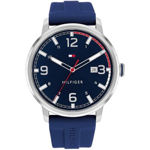 Tommy Hilfiger Men`s Watch and Bracelet Set Essentials Quartz Blue Dial 2770141 - Dial: Blue, Band: Blue