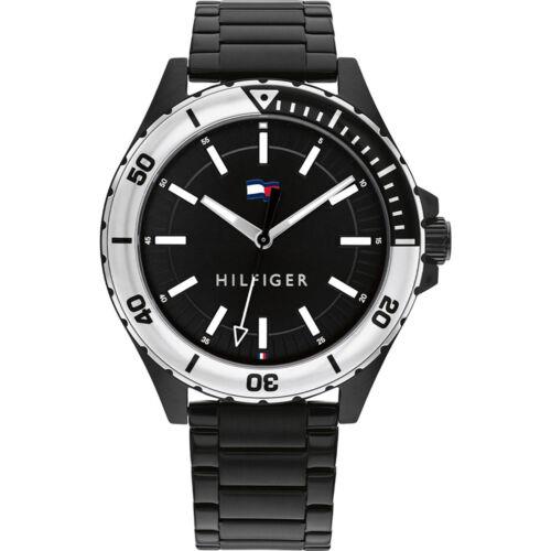 Tommy Hilfiger Men`s Watch Logan Black Dial Stainless Steel Bracelet 1792014