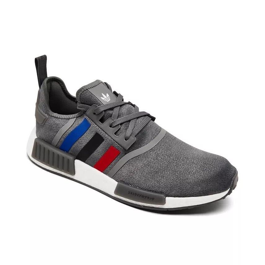 Adidas Mens Originals Nmd R1 Faded Archive Shoes Grey Red Blue 10 - Gray