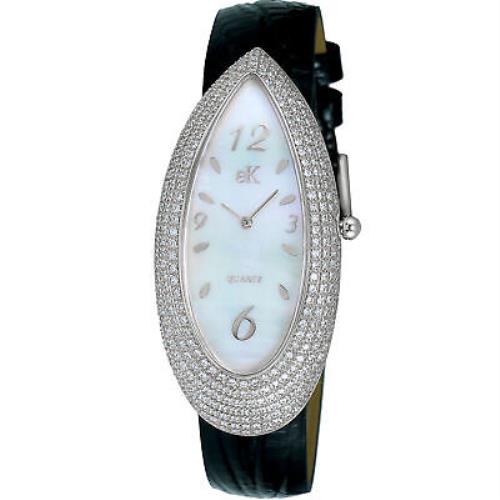 Adee Kaye Women`s Pear Silver Dial Watch - AK2527-L