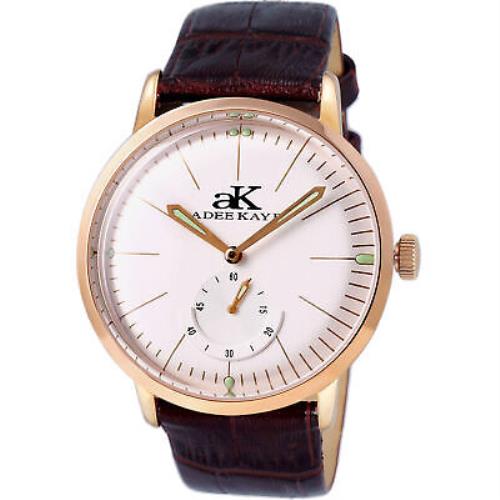 Adee Kaye Men`s Simplicity White Dial Watch - AK9044N-MRG