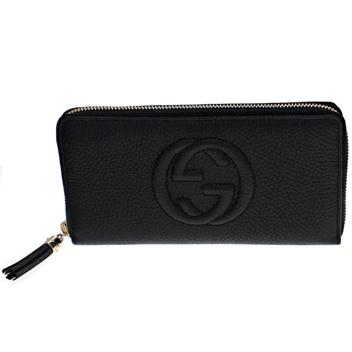 Gucci Soho Zip Black Leather Women`s Wallet 598187 A7M0G 1000
