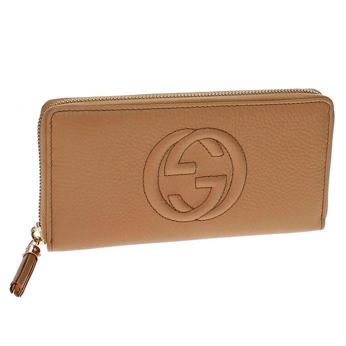 Gucci Soho Zip Beige Leather Women`s Wallet 598187 A7M0G 2754