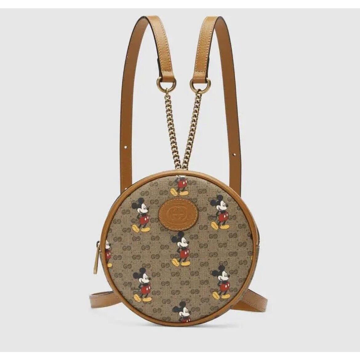 Gucci - Disney Mickey Mouse Brown GG Canvas Round Mini Backpack 603730