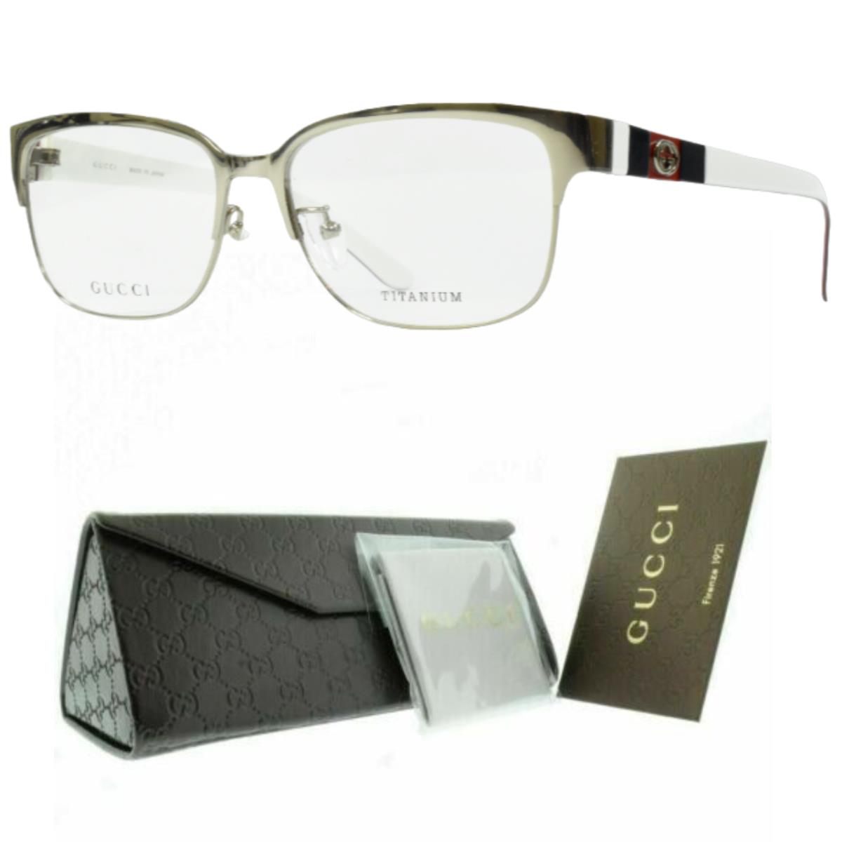 Gucci Titanium GG 9686/J Hay Rectangular Ruthenium Unisex Optical Glasses