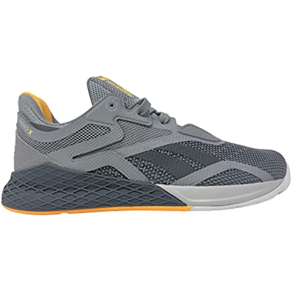 Reebok Men`s Nano X Cross Trainer Sneakers GW6017 Gray/gray/yellow Size 7M