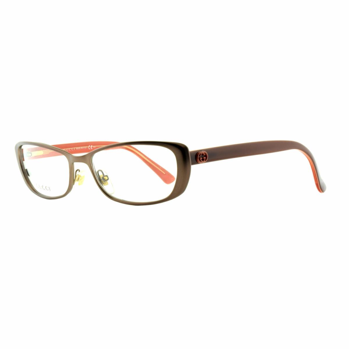 Gucci GG 2883 Rww Satin Brown / Orange Oval Optical Frames Eyeglasses