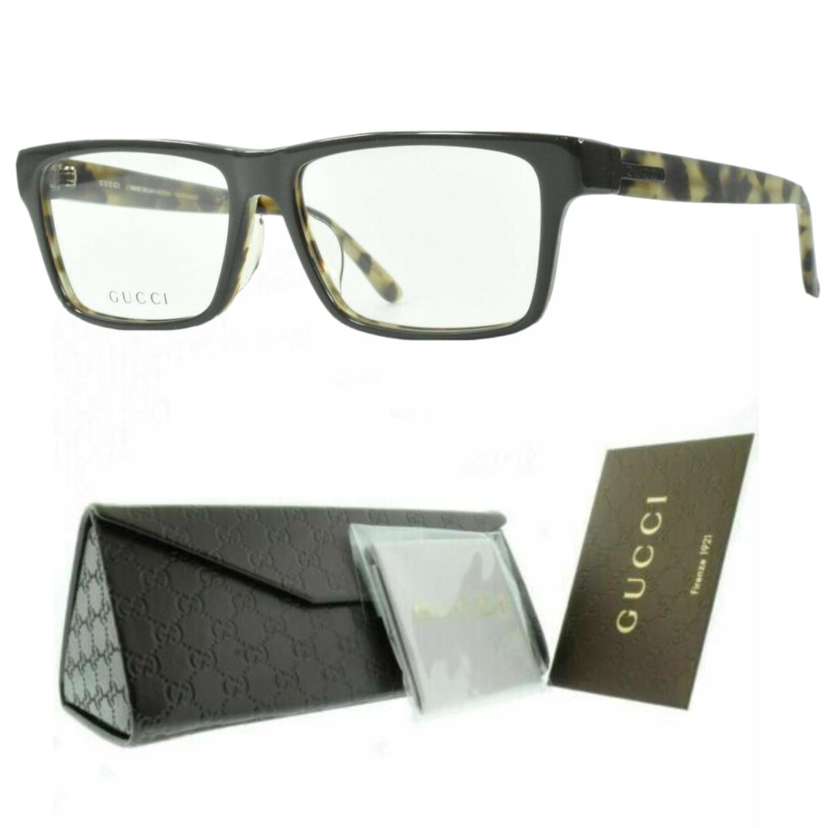 Gucci GG 9085/J 54z Full Frame Rectangular Grey Havana Unisex Optical Glasses