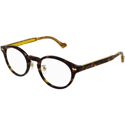 Gucci Men`s Eyeglasses Havana Acetate Panthos Shape Frame Demo Lens GG1127OJ 002