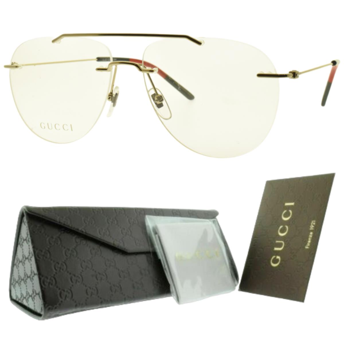 Gucci GG03980 004 Silver Pilot Rimless Mens Optical Frames