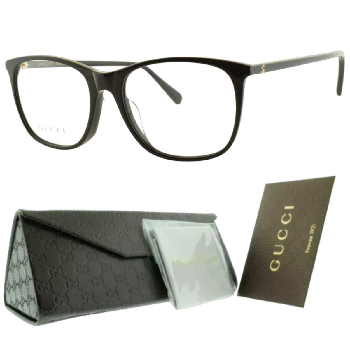 Gucci GG0555OA 001 Black Square Full Rim Mens Optical Frames