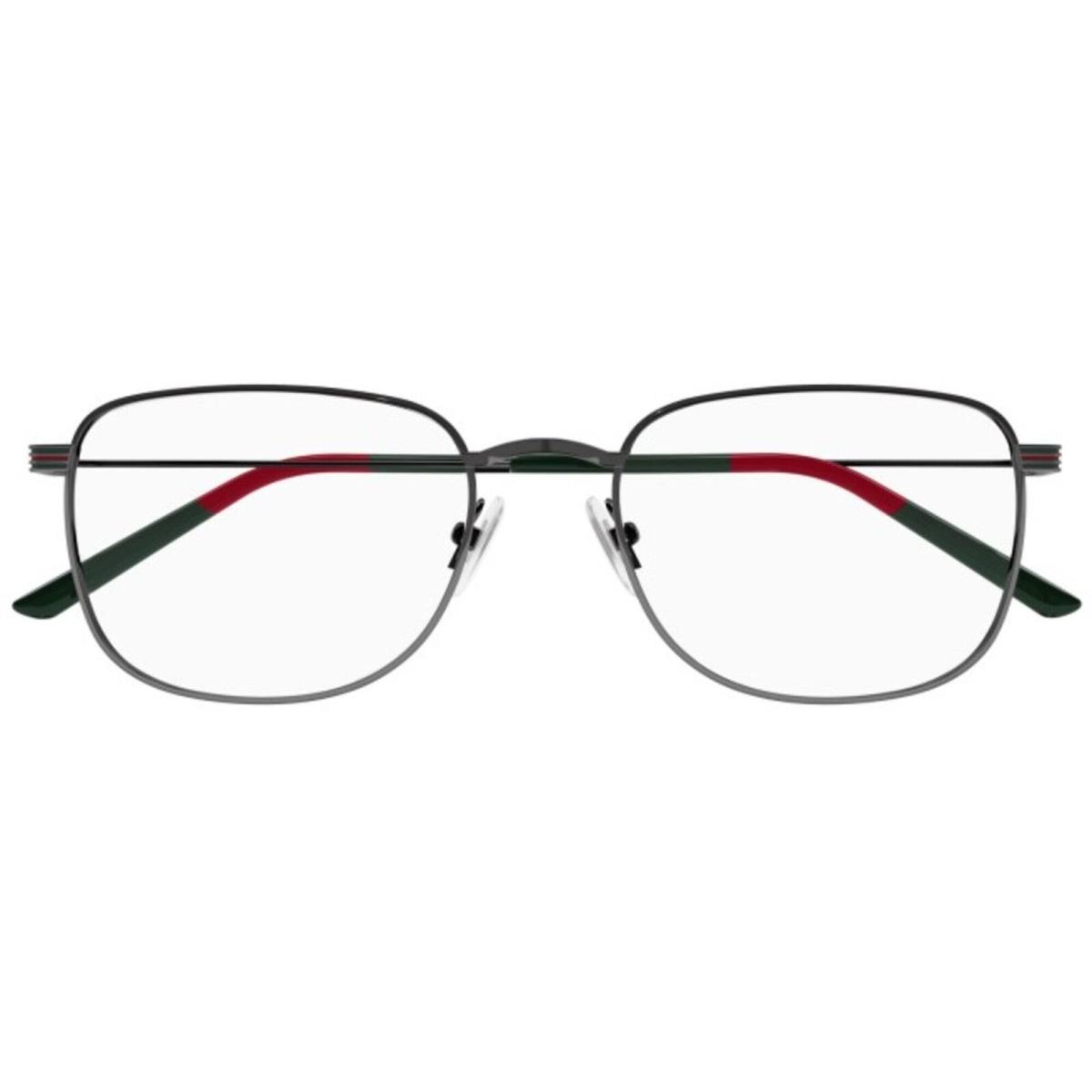 Gucci Men`s Eyeglasses Ruthenium Metal Rectangular Frame Demo Lens GG1052O 005