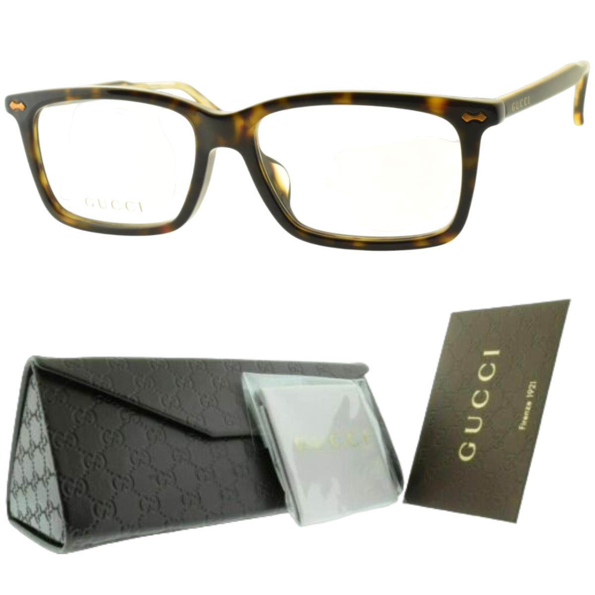 Gucci GG0191OA 002 Havana Rectangle Full Rim Unisex Optical Frames