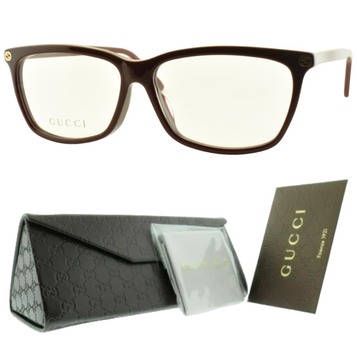 Gucci GG0042OA 006 Red Square Full Rim Womens Optical Frames