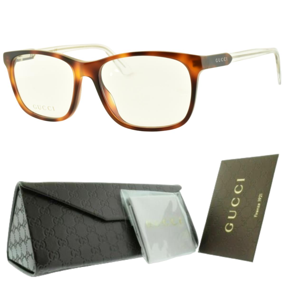 Gucci GG0490O 008 Tortoiseshell Rectangle Full Rim Mens Optical Frames