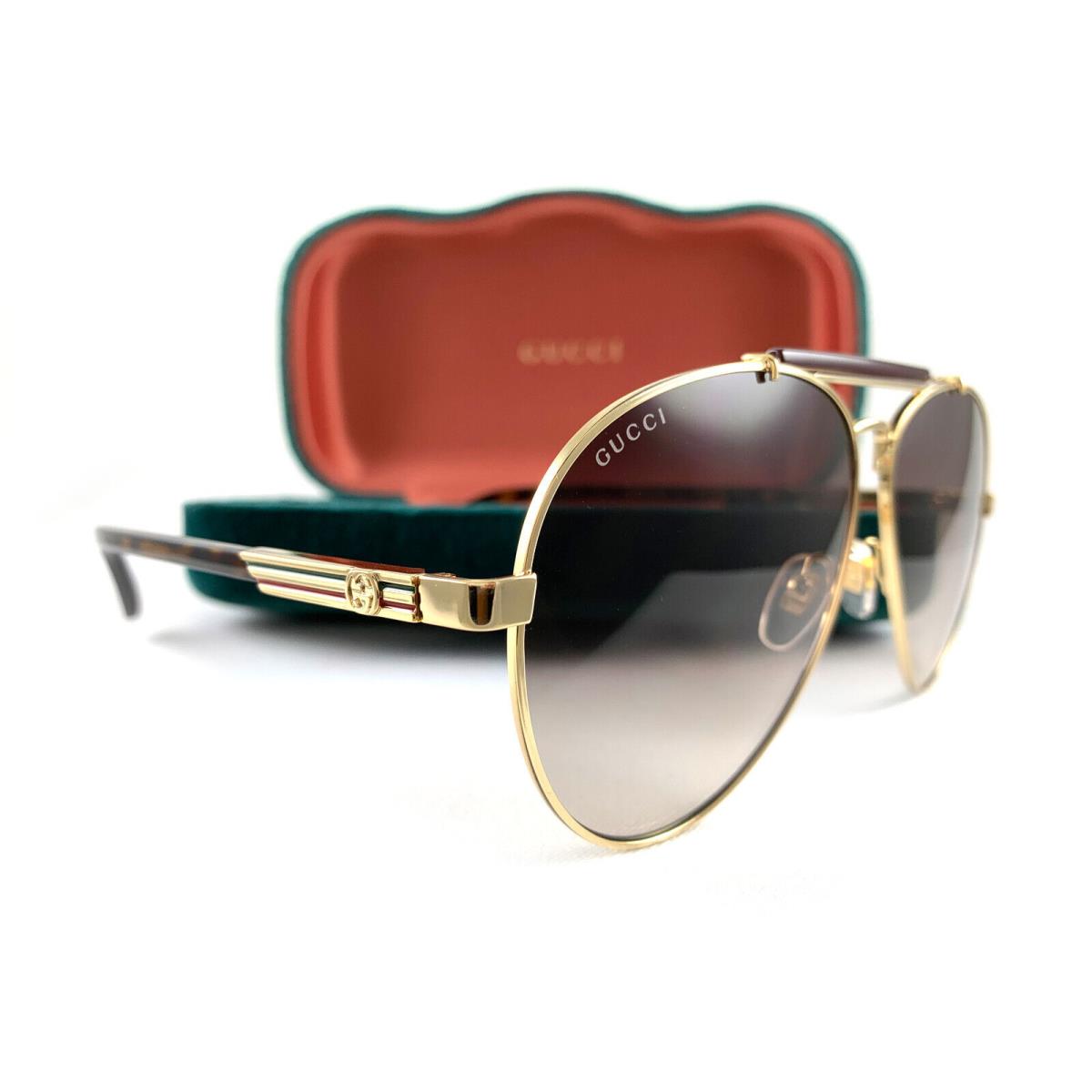 Gucci Sunglasses GG1287S Gold Havana Brown 002