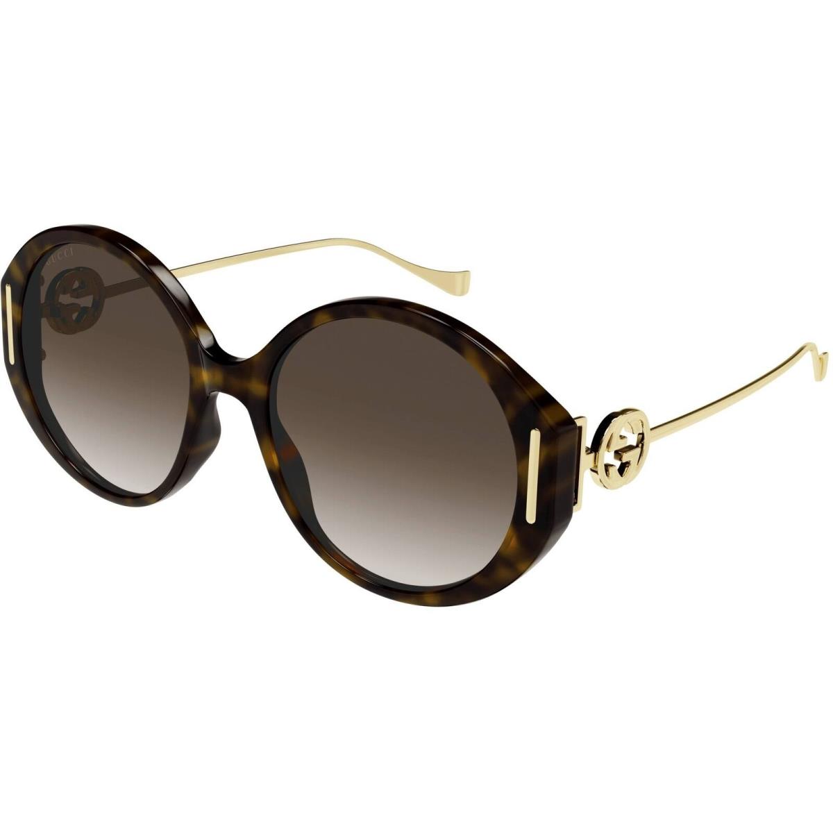 Gucci Women`s Sunglasses Havana Acetate/metal Frame Brown Lens GG1202SK 003