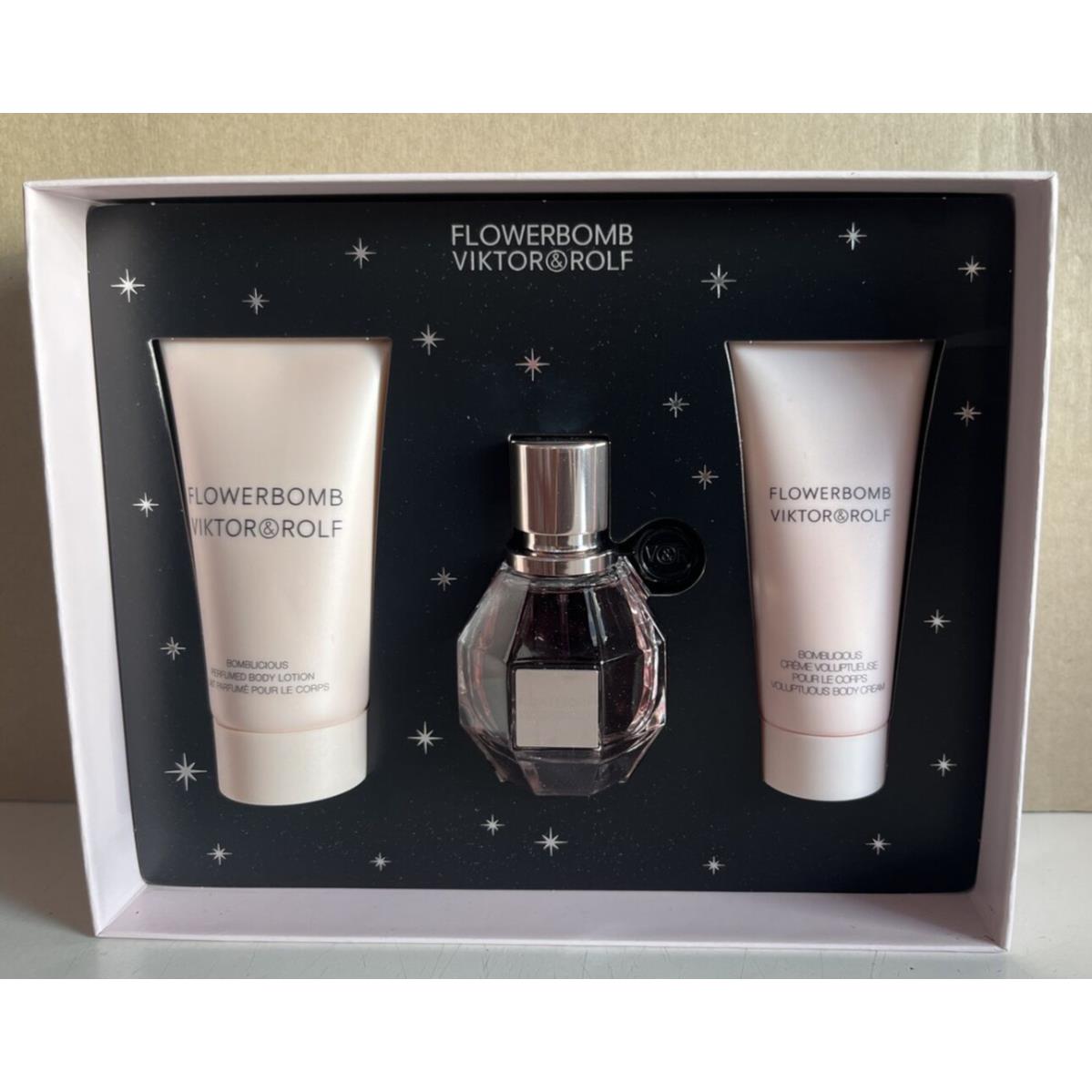 Viktor Rolf Gift Set Flowerbomb ED Parfum + Bomblicious Body Lotion + Cream