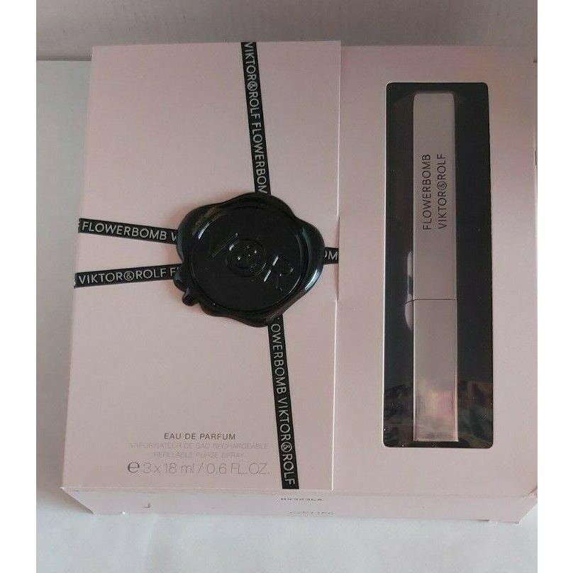 Viktor Rolf Flowerbomb Edp Refillable Travel Purse Spray 3 X 0.6 oz / 18ML