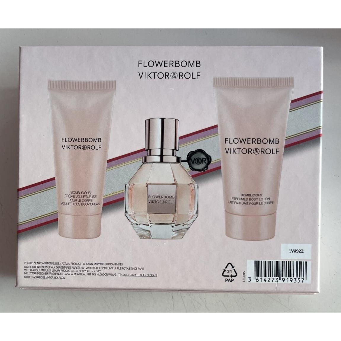 Viktor Rolf Edition Gift Set Flowerbomb Edp + Bomblicious Body Lotion + Cream