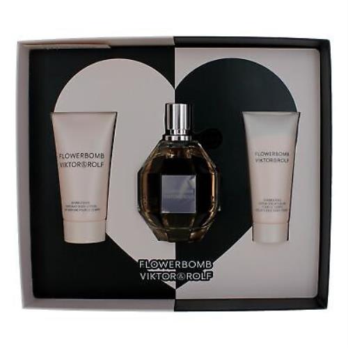 Flowerbomb by Viktor Rolf 3 Piece Gift Set For Women