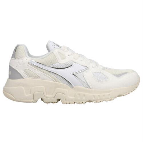 Diadora Mythos Suede Lace Up Mens Off White Silver White Sneakers Casual Shoe