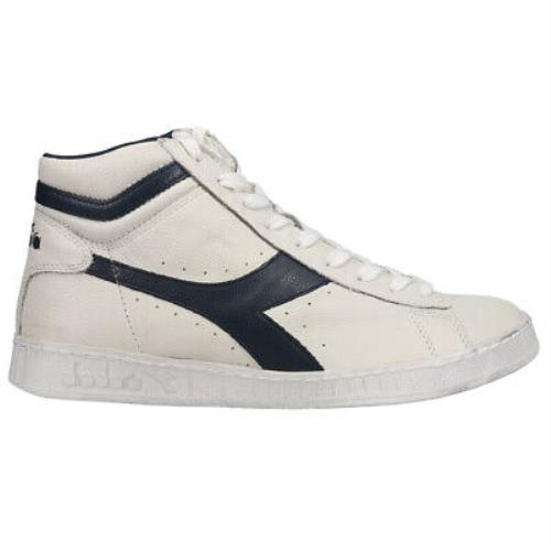 Diadora Game L Waxed High Top Mens Blue Off White Sneakers Casual Shoes 159657