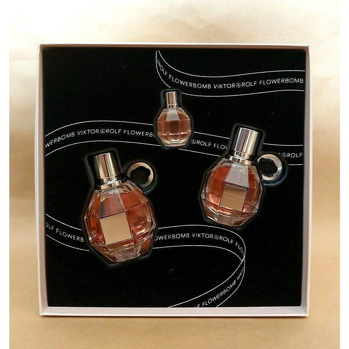 Viktor Rolf Flowerbomb Gift Set 3 pc ED Parfum Spray 1.7 + 1.0 + 0.24 oz