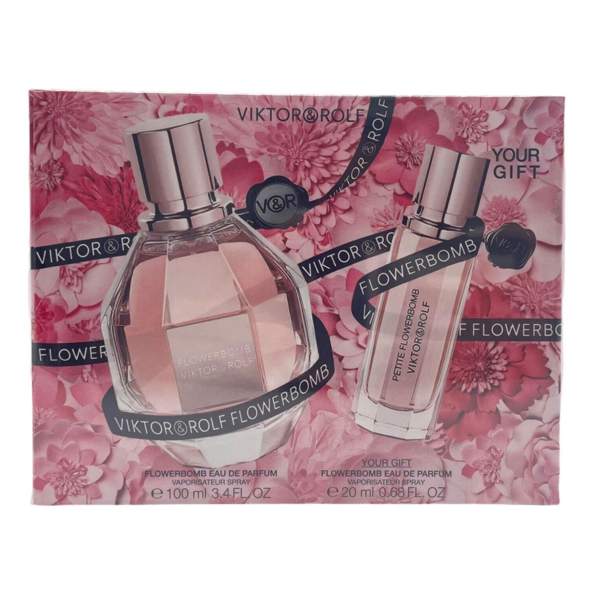 Viktor Rolf Flowerbomb Women 2 Piece Travel Set 3.3 oz + 20 ml Edp Spray