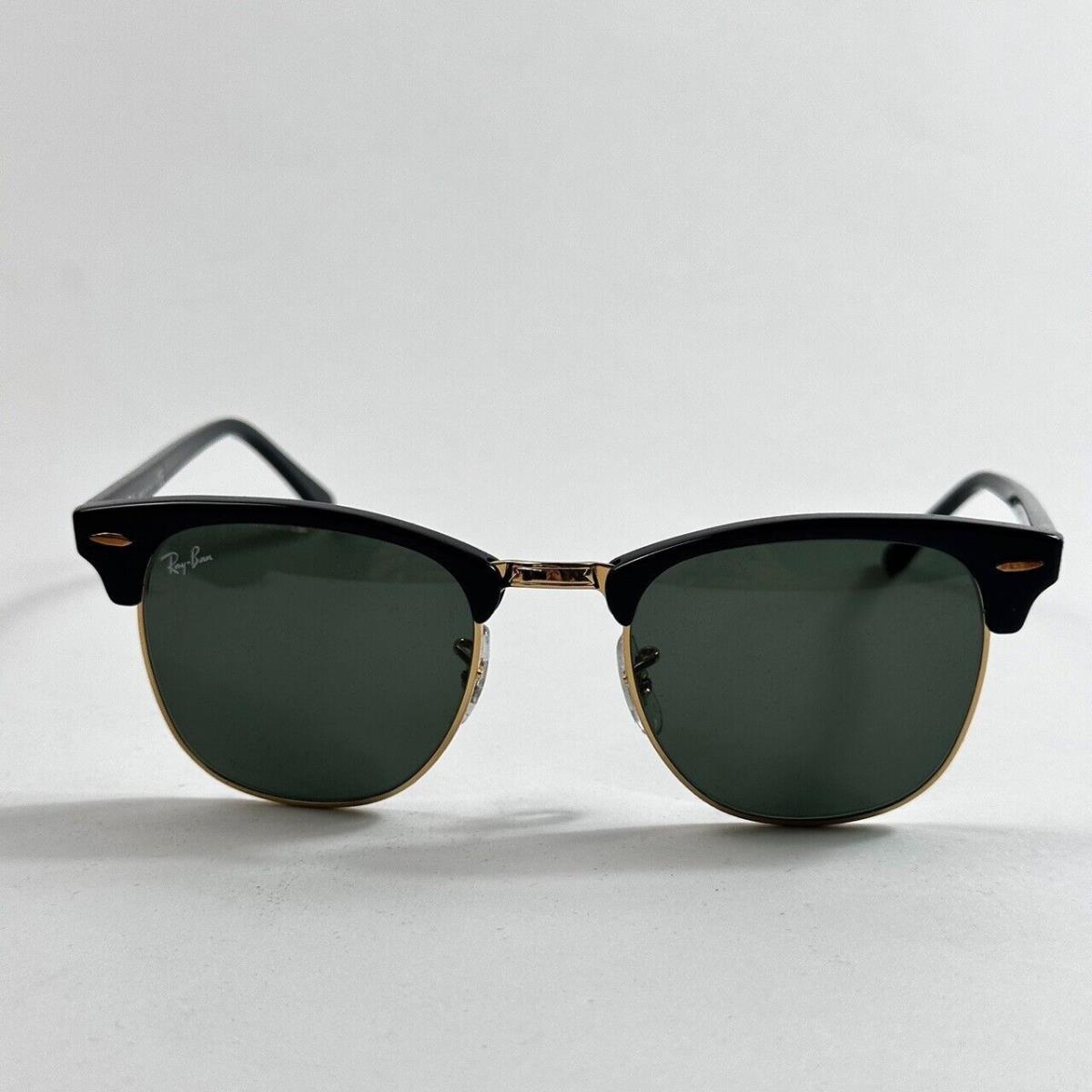 Ray Ban Clubmaster Classic Sunglasses Black RB3016 W0365 51-21 Medium - Frame: Black, Lens: Green