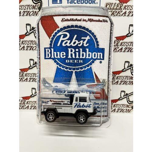 Custom Hot Wheels Pbr Pabst Blue Ribbon- Real Riders- 1957 Jeep 4x4