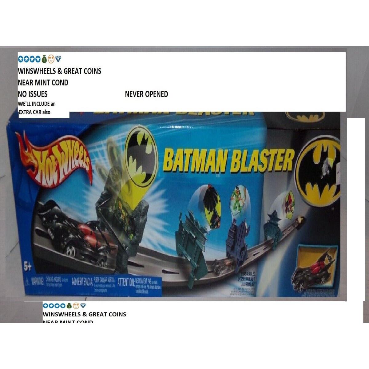 2003 Hot Wheels Batman Batmobile Blaster Race Track Playset +xtra Car 2004