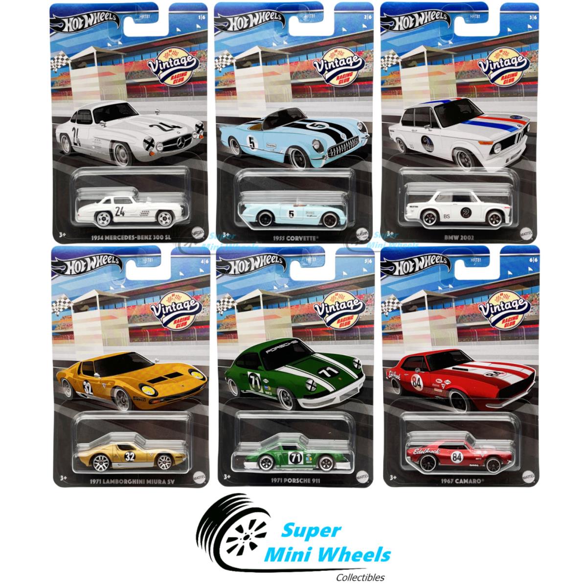 Hot Wheels 2024 Vintage Grand Prix A Case - Set of 6 Cars - HRT81-956A