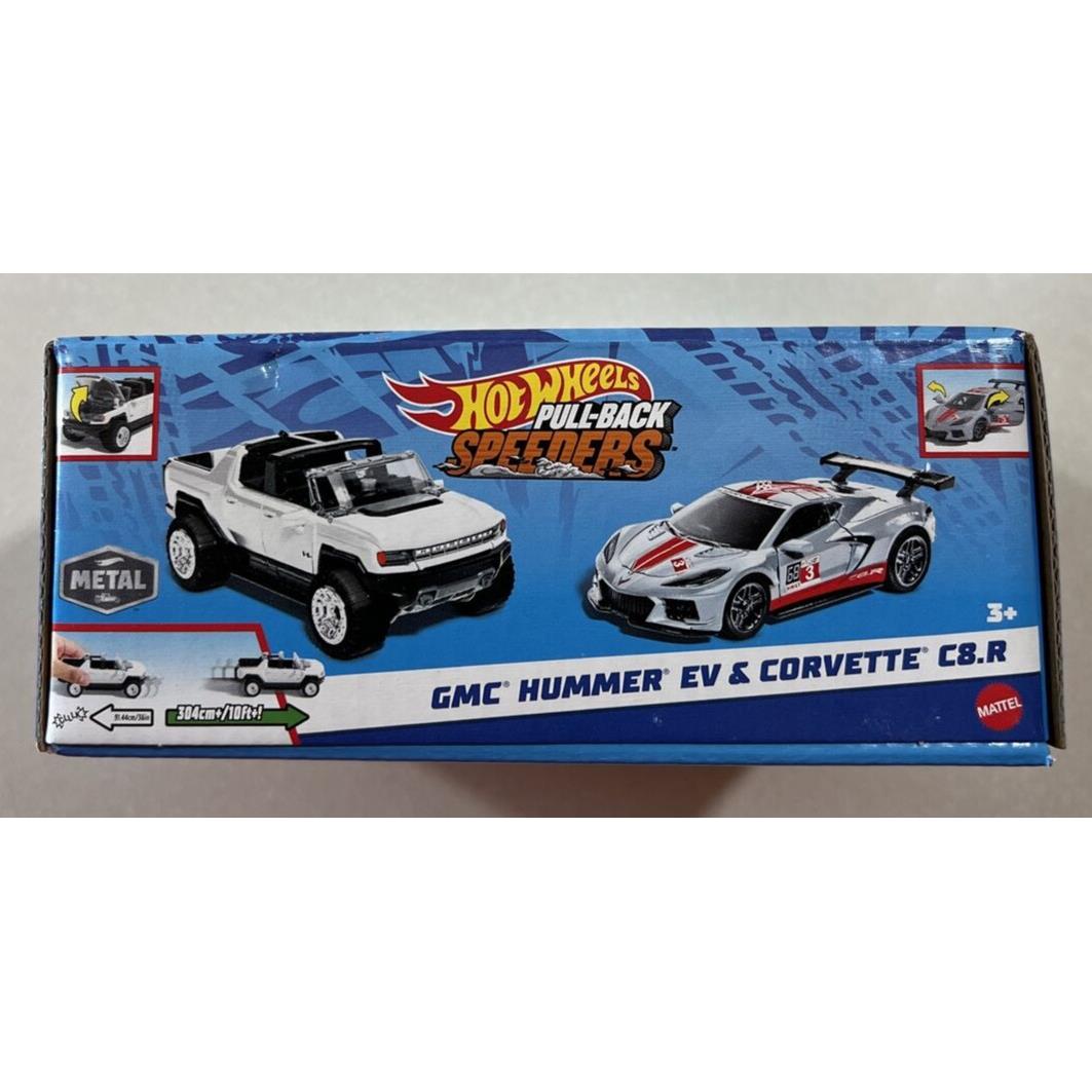 2024 Hot Wheels Pull-back Speeders Gmc Hummer Corvette C8.R Metal 1:43